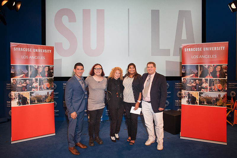 Andrew Siciliano '96, Ina Fried, Cheryl Gould, Semma Mehta '98, and Joel Kaplan